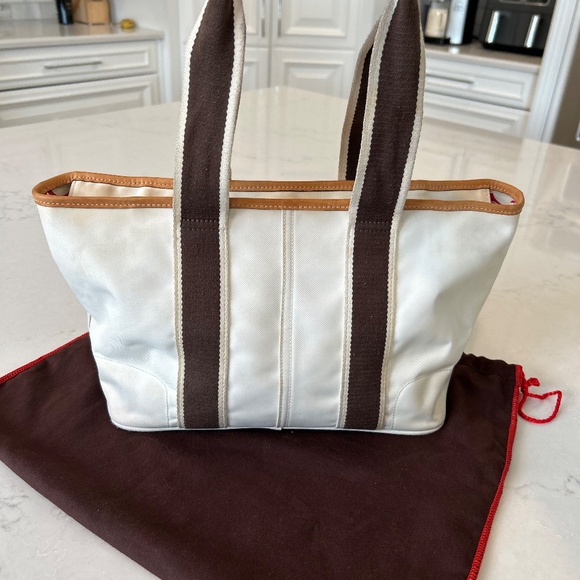 Vintage Coach Hamptons Weekend Tote in White and Pink - Picture 3 of 6